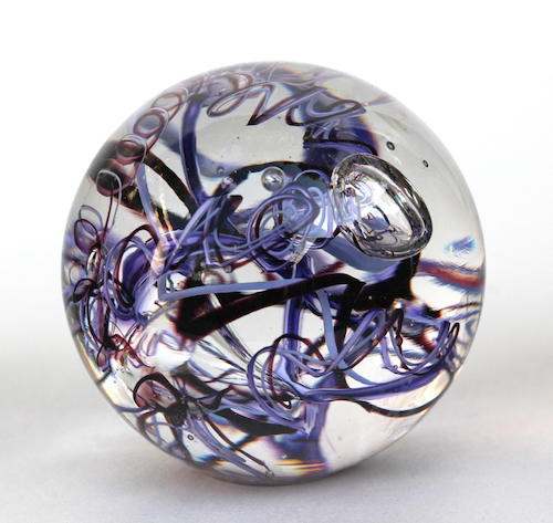 Click to view detail for DB-1071 Paperweight-Purple Abstract 2.5x2.5 $89